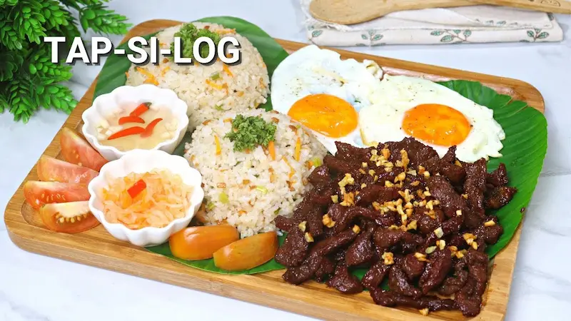 tapsilog (tapa, sinangag, at itlog)